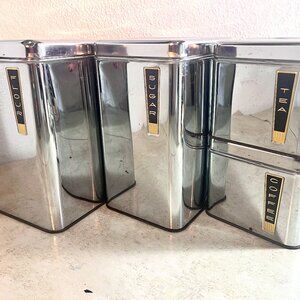 MCM 1960s Chrome Four Piece Canister Set